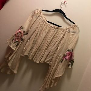 Gorgeous Embroidered Off The Shoulder Top